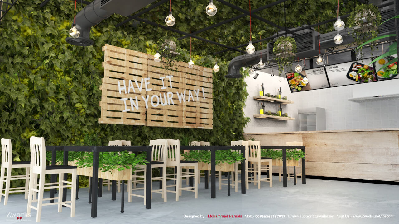 تصميم محل وجبات صحية Zworks Decor