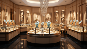 تصميم ديكور محل ذهب و مجوهرات