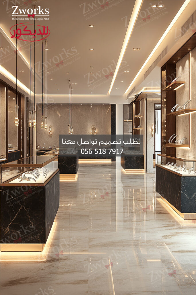 تصميم ديكور محل فضيات