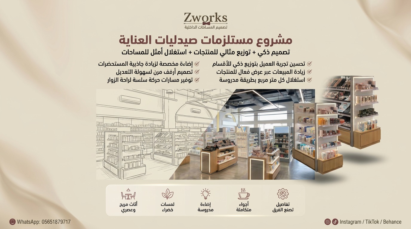 تصميم ديكور صيدلية مستلزمات العناية 2