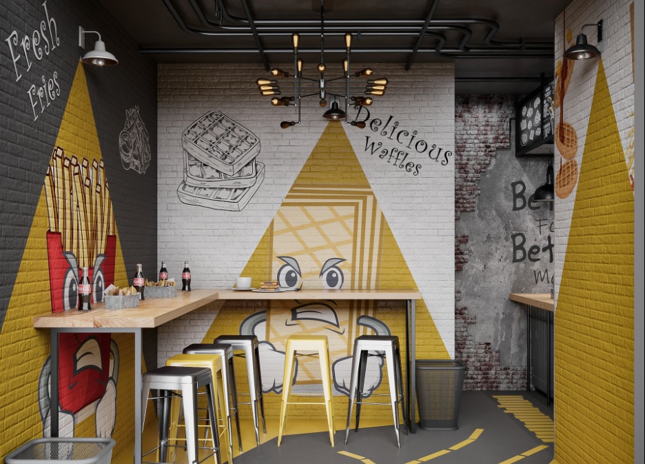 تصميم ديكور مطعم فرايز