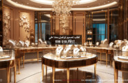 تصميم ديكور محل ذهب