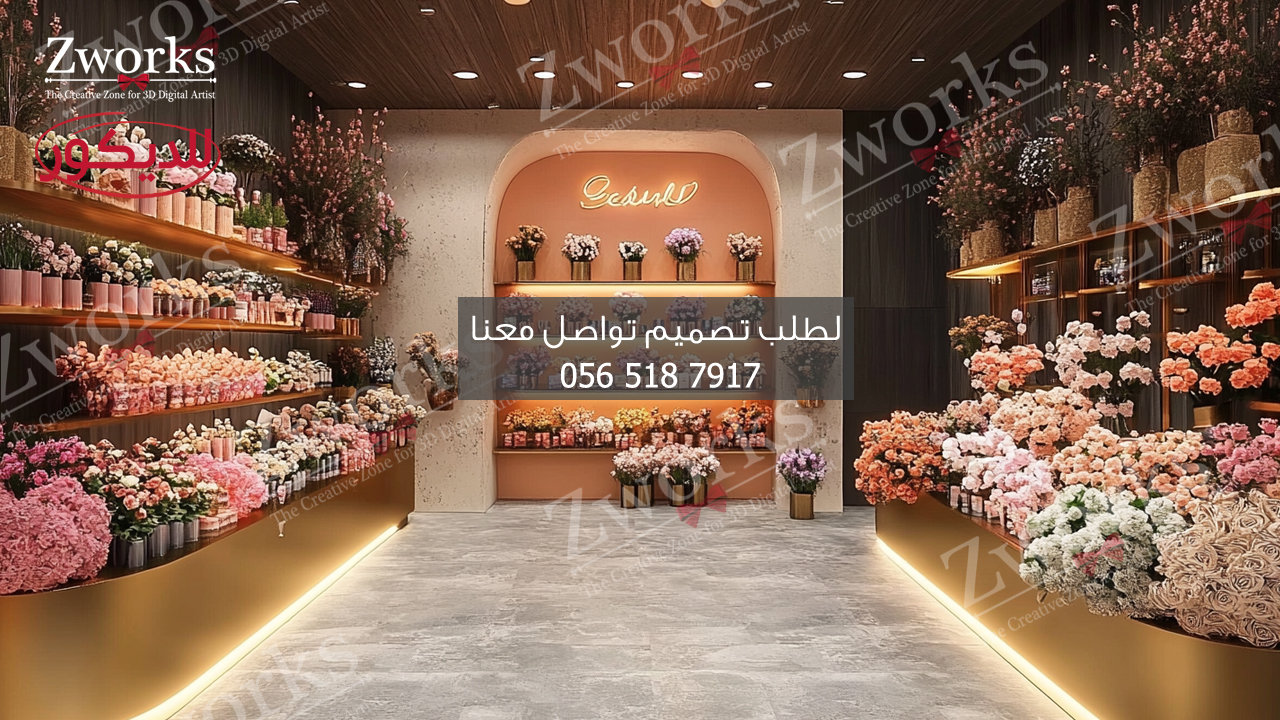 تصميم ديكور محل ورد