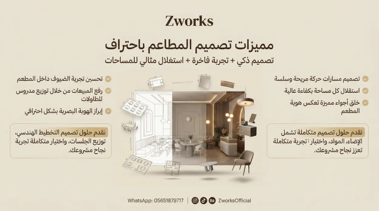 فوائد تصميم ديكور مطعم