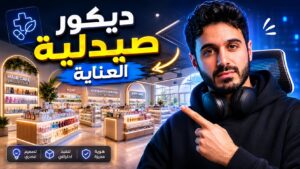 تصميم ديكور صيدلية مستلزمات العناية