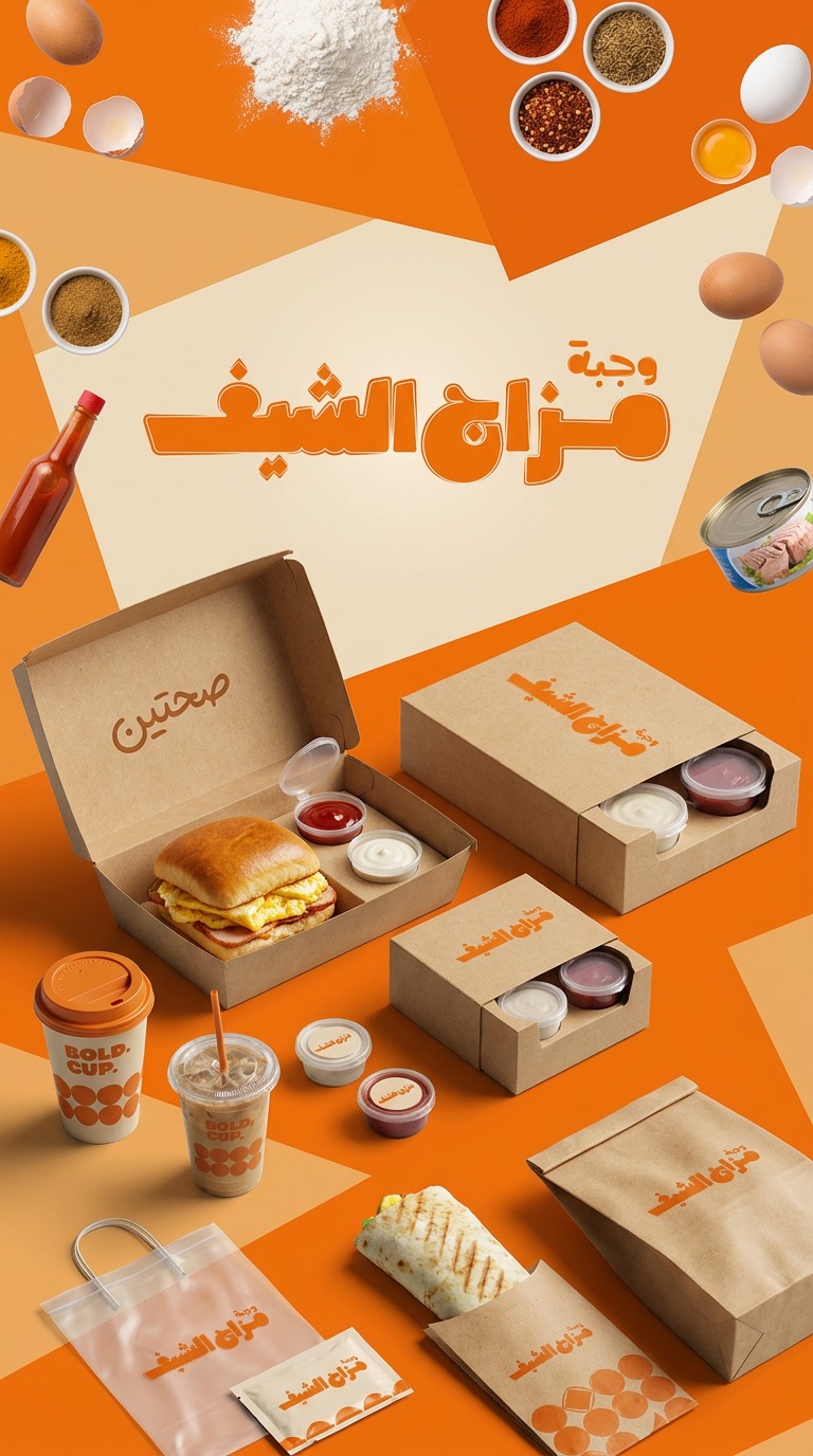 نموذج هوية جاهز — وجبات سريعة