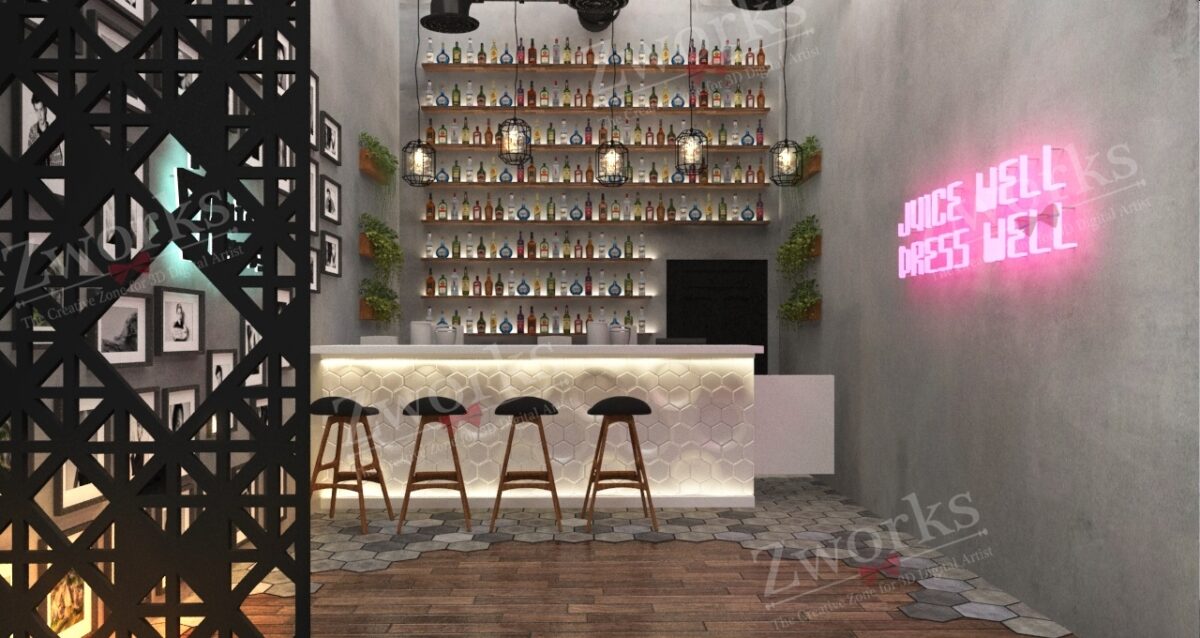 Bar Interior Design 3D Model