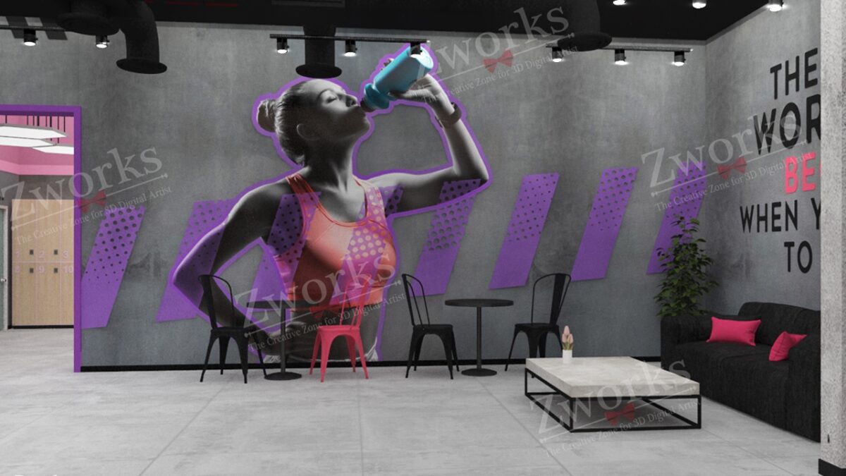 Gym Interior Design 3D Model