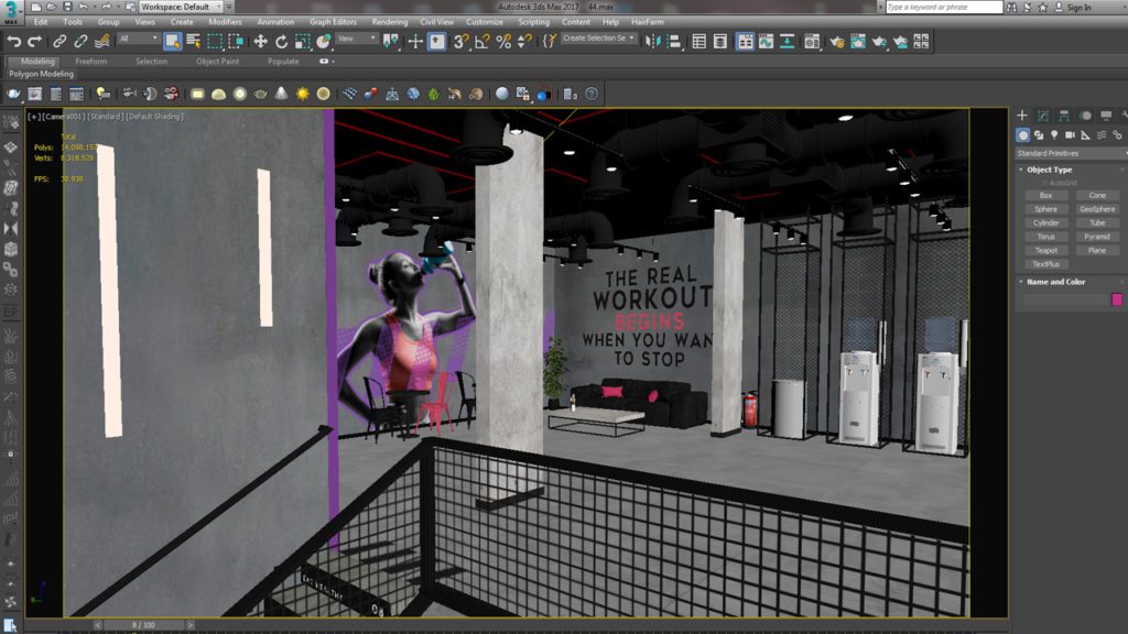 Gym Interior Design 3D Model | Zworks 3D Models