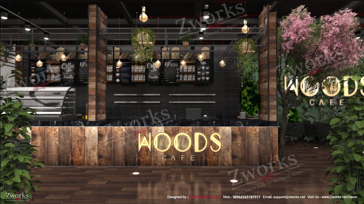 Coffee Lounge Interior Design 3D Model