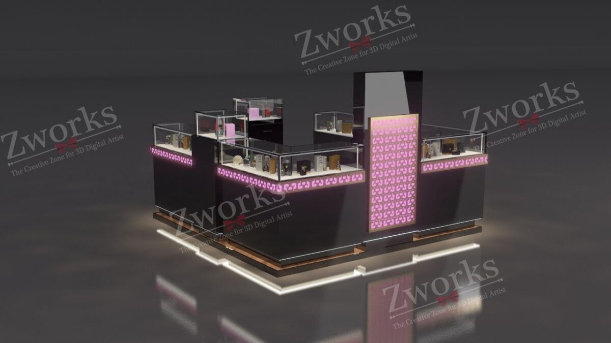 Perfume Booth Stand 3D Model