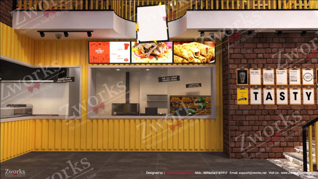 Fast Food Restaurant Interior Design 3D Model | Zworks 3D Models