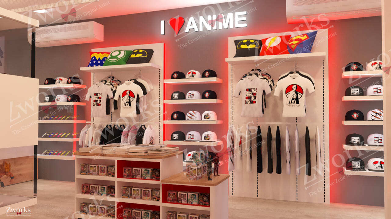 Anime Manga Comic Store Interior design 3d model
