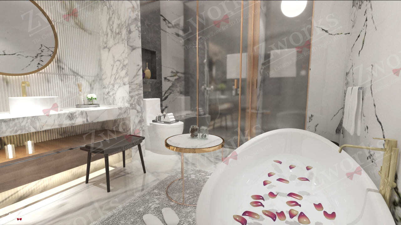 Bathroom Interior Design 3D Model 3