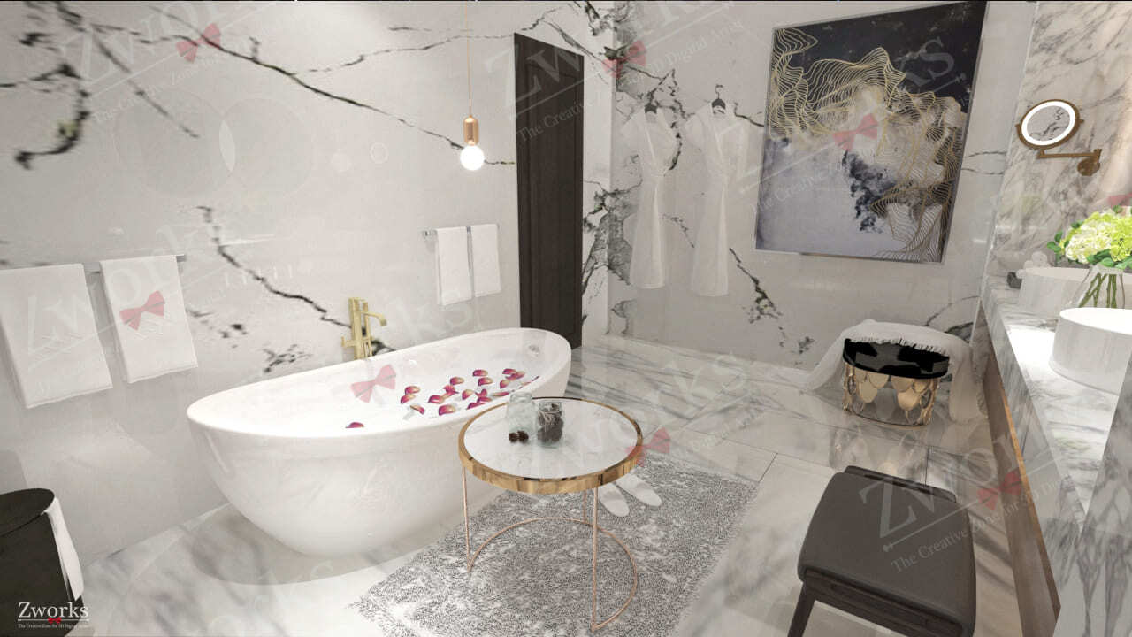 Bathroom Interior Design 3D Model 3