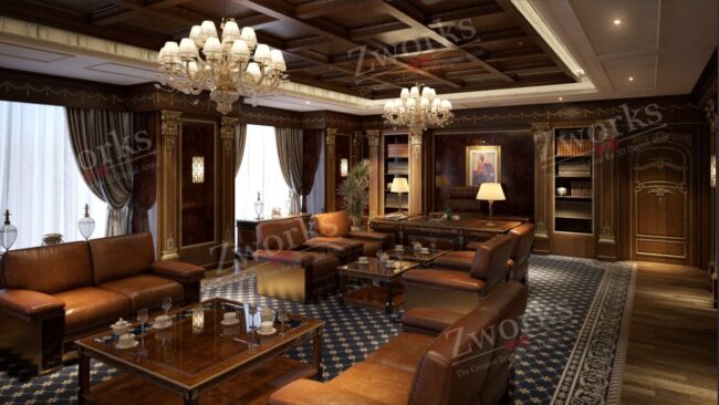 Classic Office Interior Design 3D Model 1 Classic Office Interior Design 3D Model 1