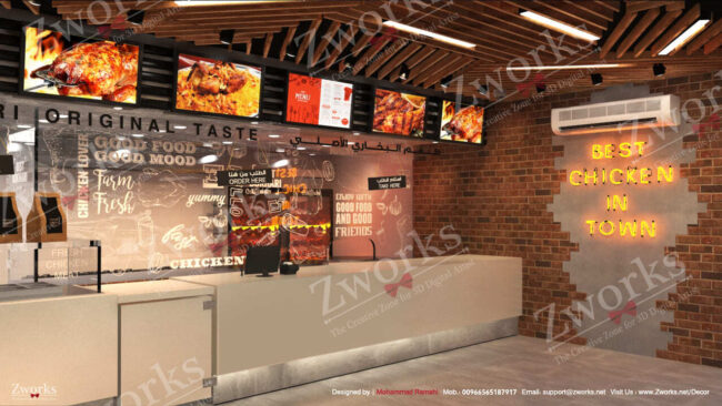 KFC Fast food Restaurant Interior Design 3d model (3) KFC Fast food Restaurant Interior Design 3d model (2)