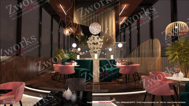 Lounge Coffee Interior Design 3d model 7