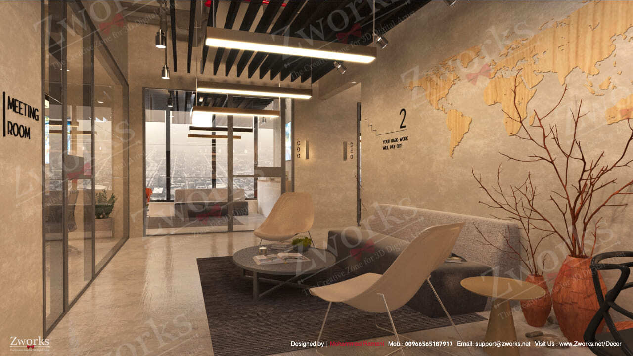 Modern Office Interior Design 3D Model