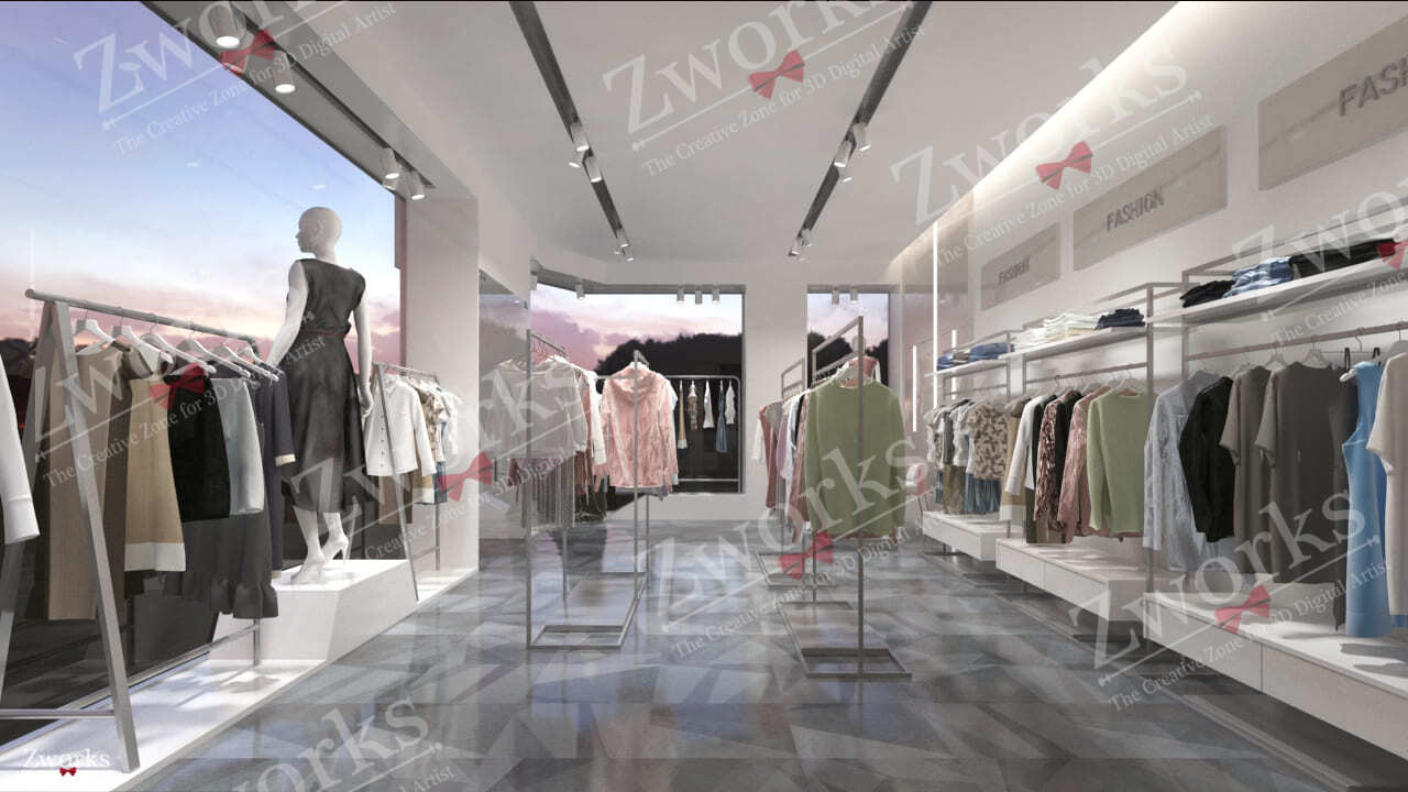 Zara Clothing Interior design 3d model