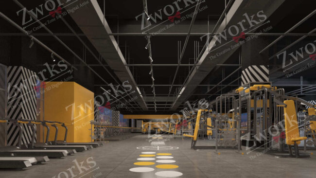 Zworks – Gym Fitness 1 Gym Fitness interior design 3d model