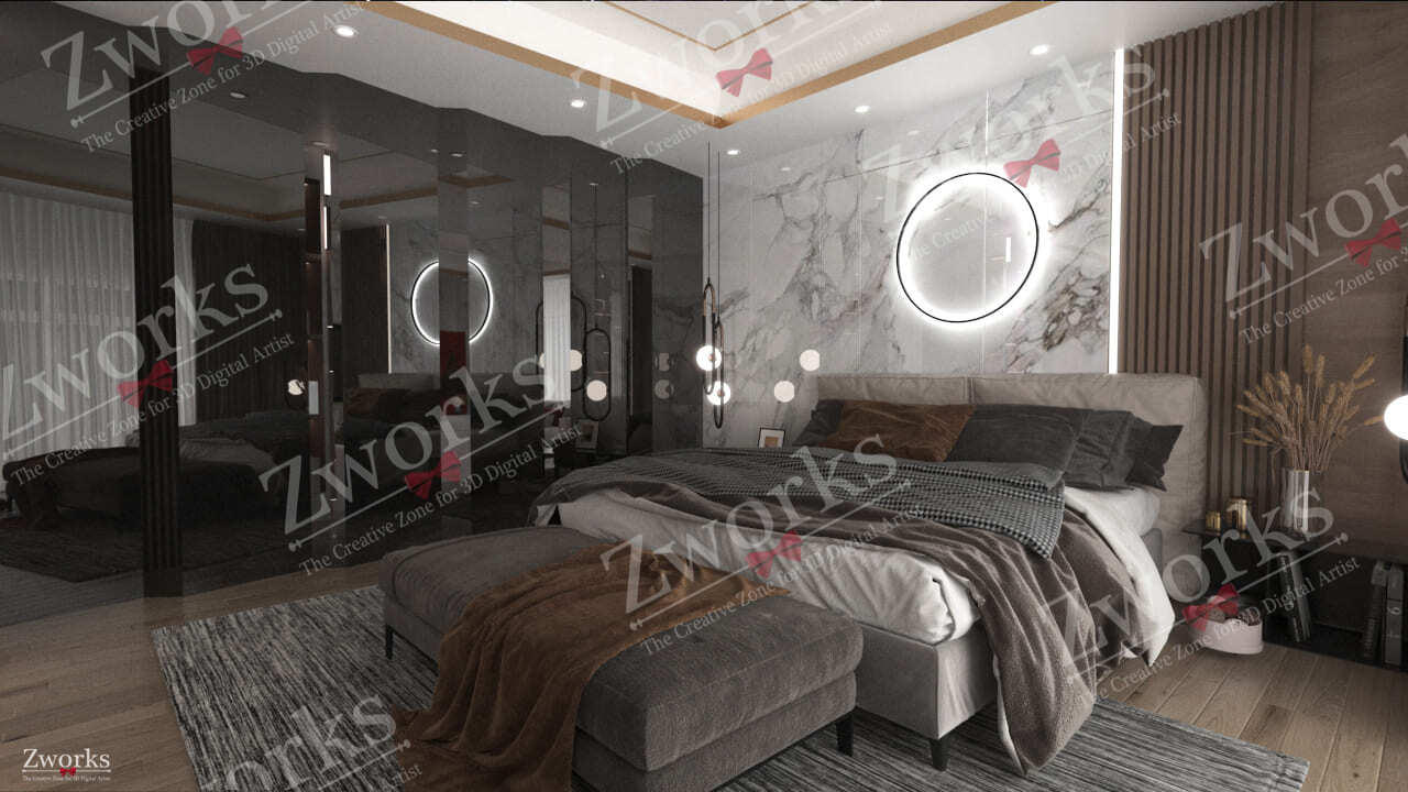 bed room interior design 3d model (7)