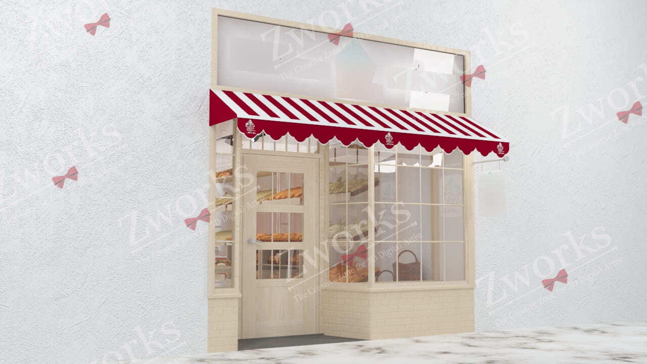 cake bakery store interior design 3d model