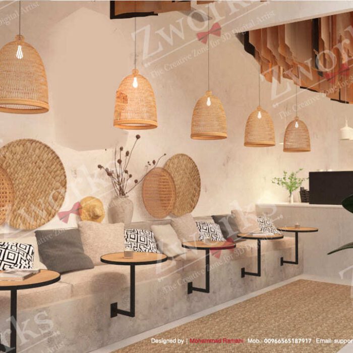 Boho Coffee Shop interior design 1