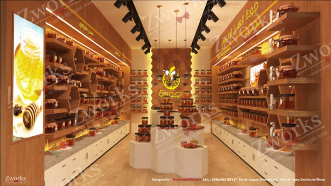 Honey Store Interior Design 3d model 3 Honey Store Interior Design 3d model 3