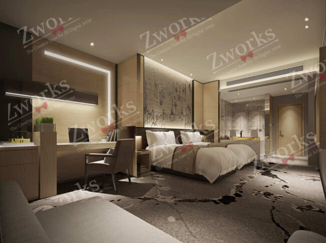 Hotel Bedroom interior design 3D Models 02 Hotel Bedroom interior design 3D Models