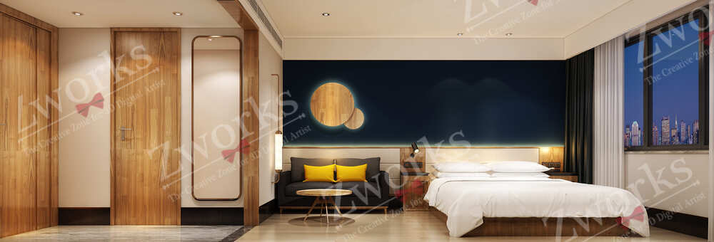 Hotel Bedroom interior design 3D Models