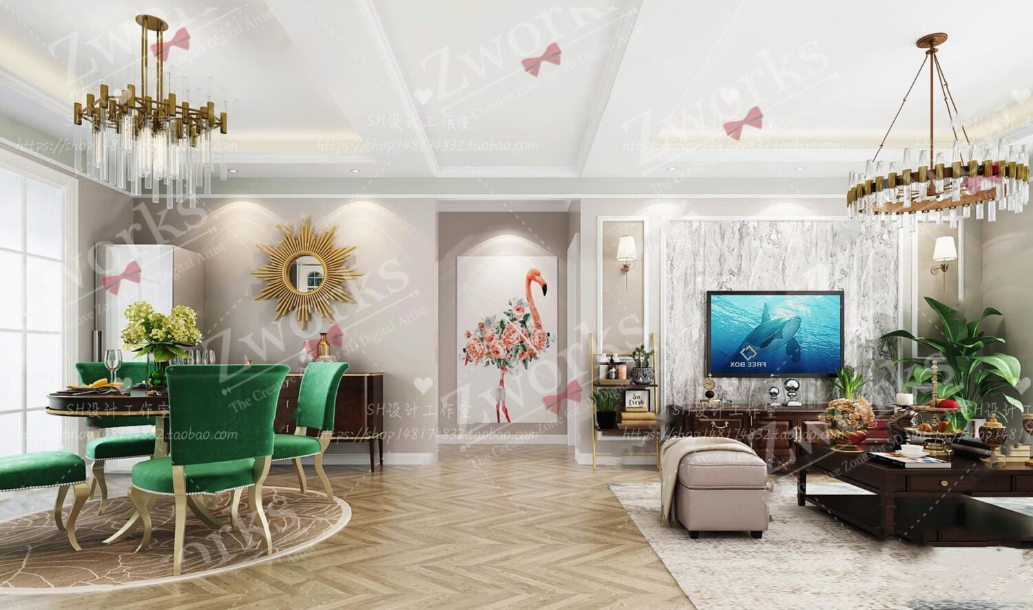 Living Room Interior Design 3d model