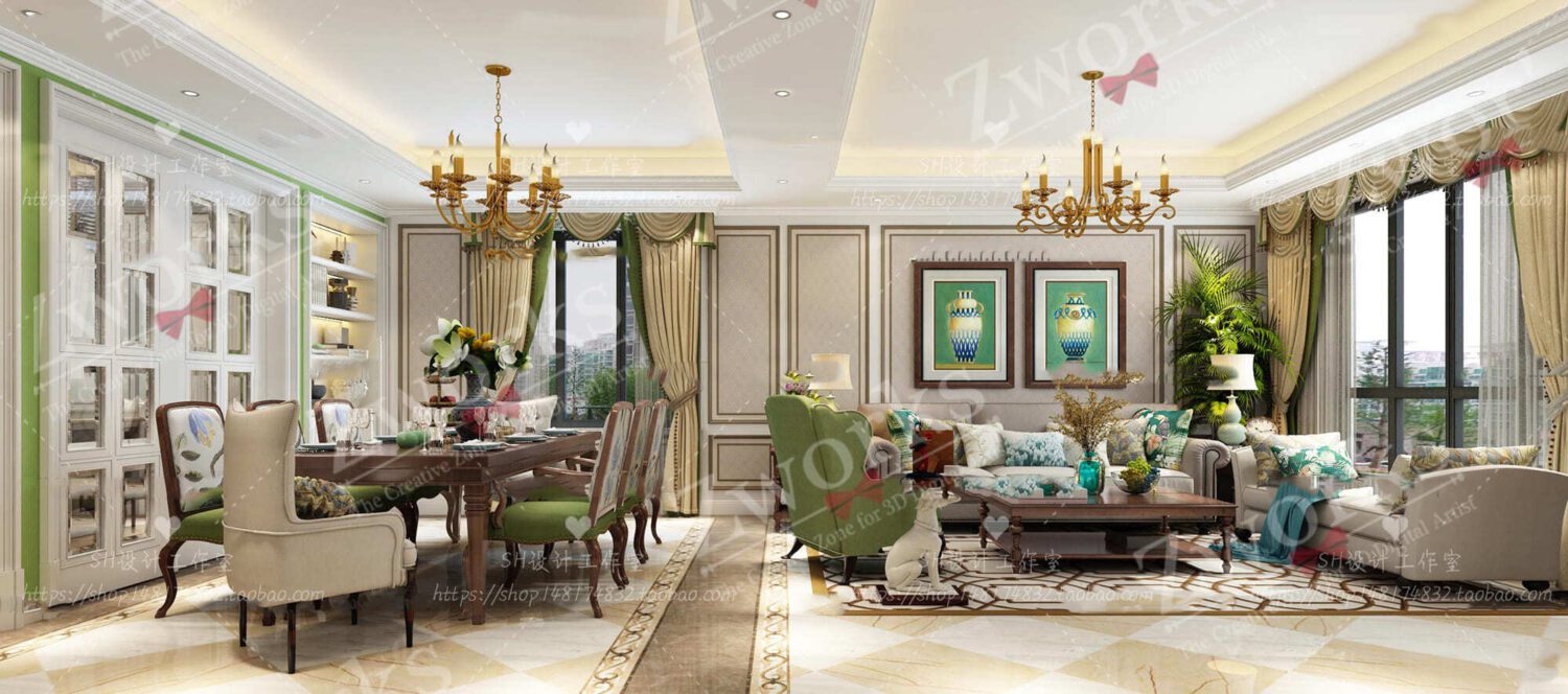 Living Room Interior Design 3d model