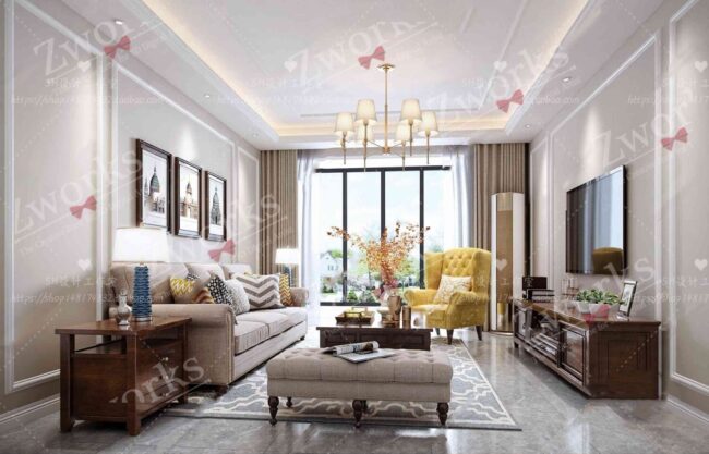 Living Room Interior Design 3d model 4 Living Room Interior Design 3d model