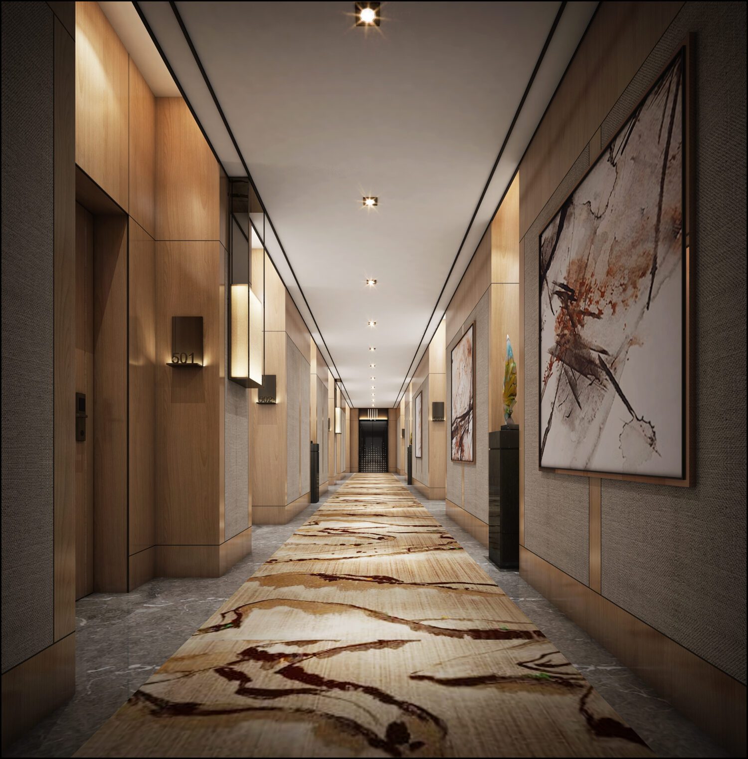 Hotel Corridor interior design 3d model