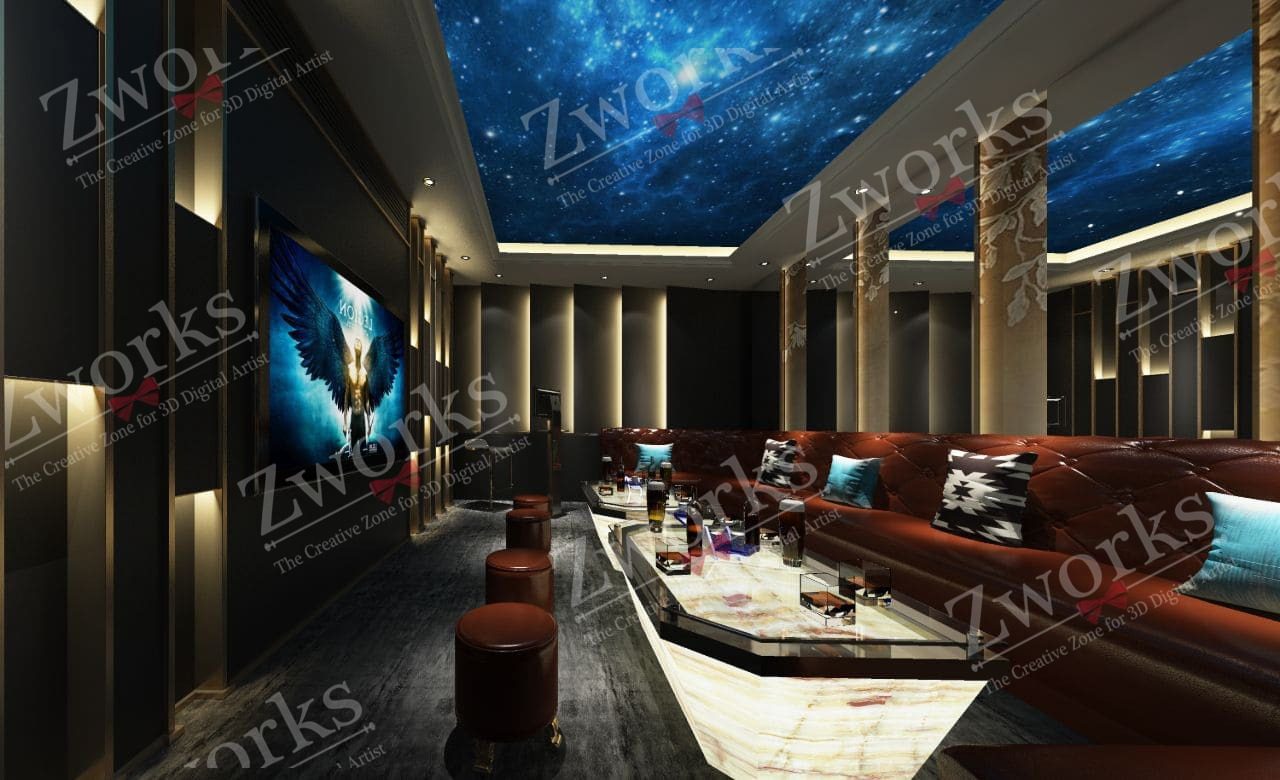 Karaoke lounge interior design 3d model
