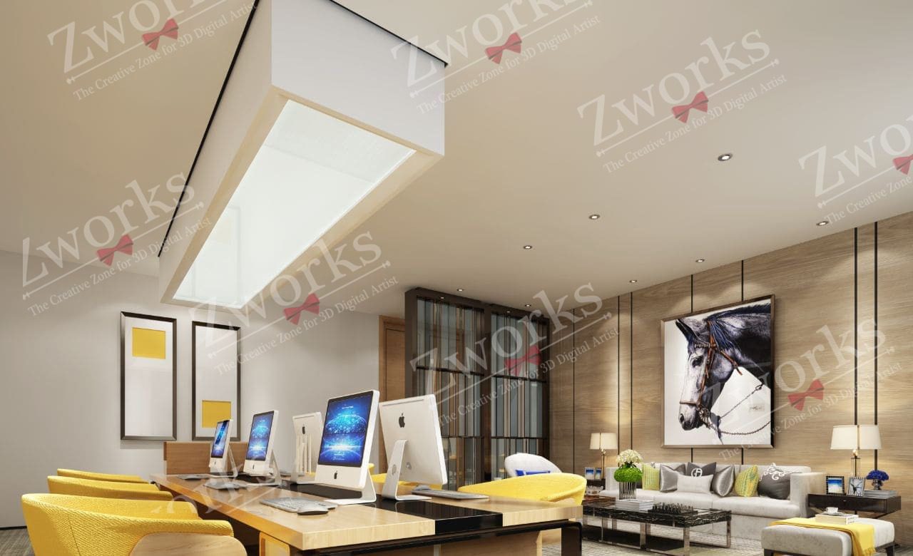 Modern Office Interior Design 3d model