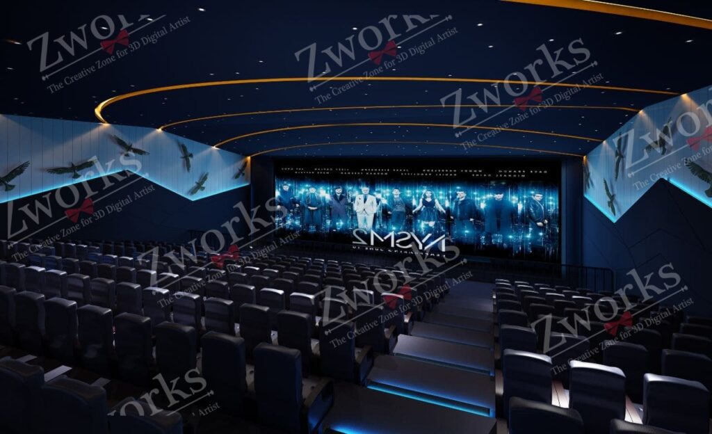 Movie Theater Interior Design 3d model | Zworks 3D Models