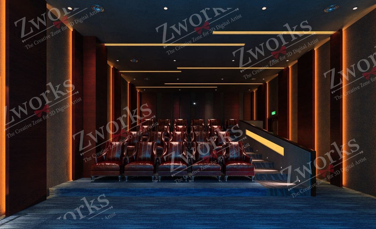 Movie Theater Interior Design 3d model