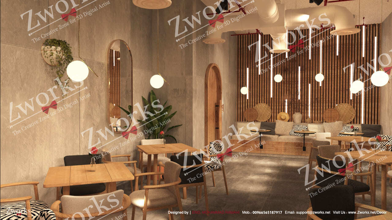 coffee shop interior 3d model