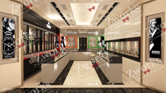 3Watch Store 3D Model Interior Design 3 Watch Store 3D Model Interior Design