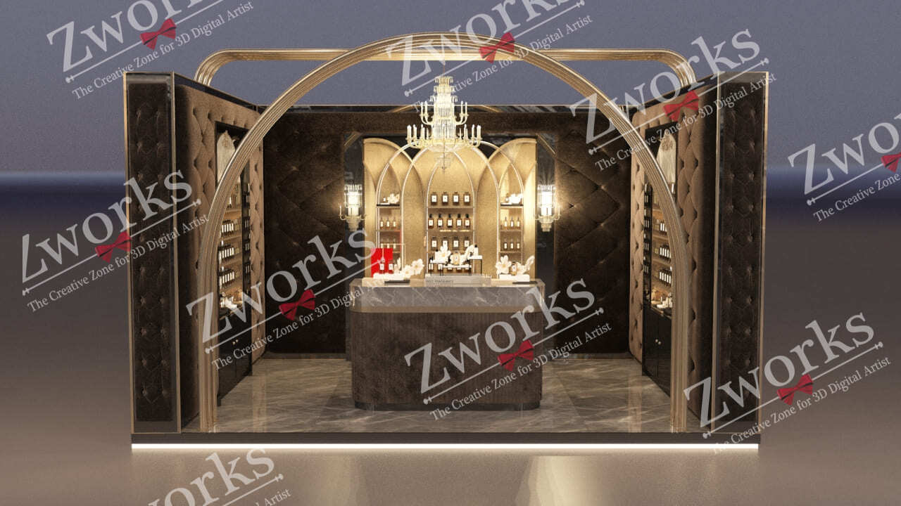Perfume Luxury Booth Stand 3d model