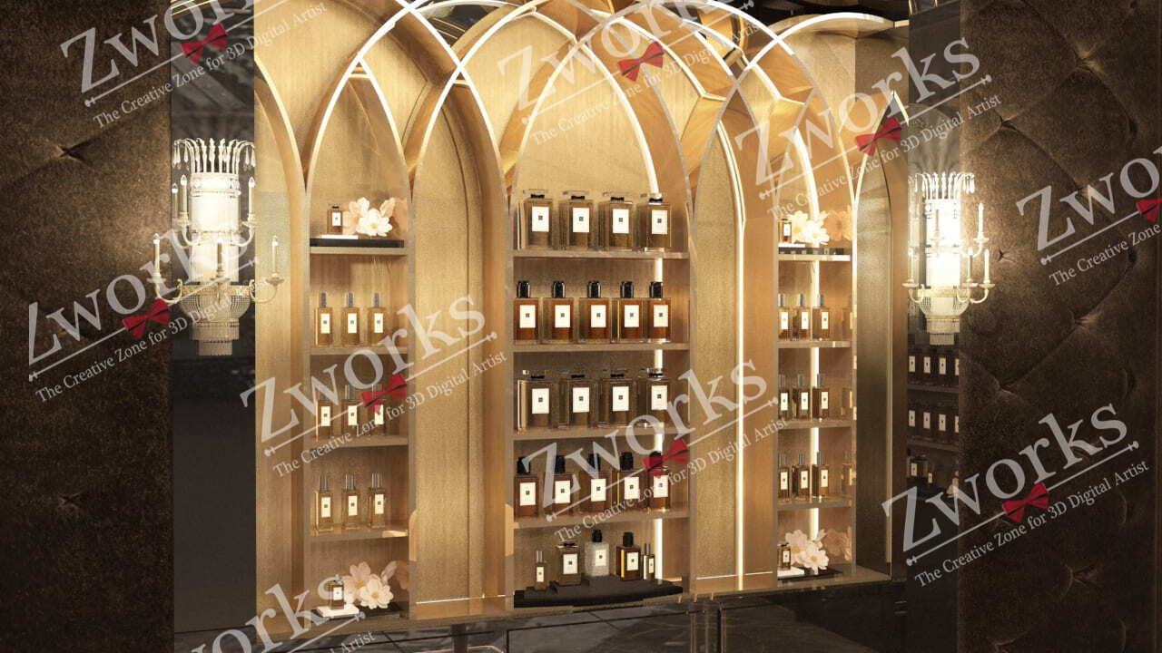 Perfume Luxury Booth Stand 3d model