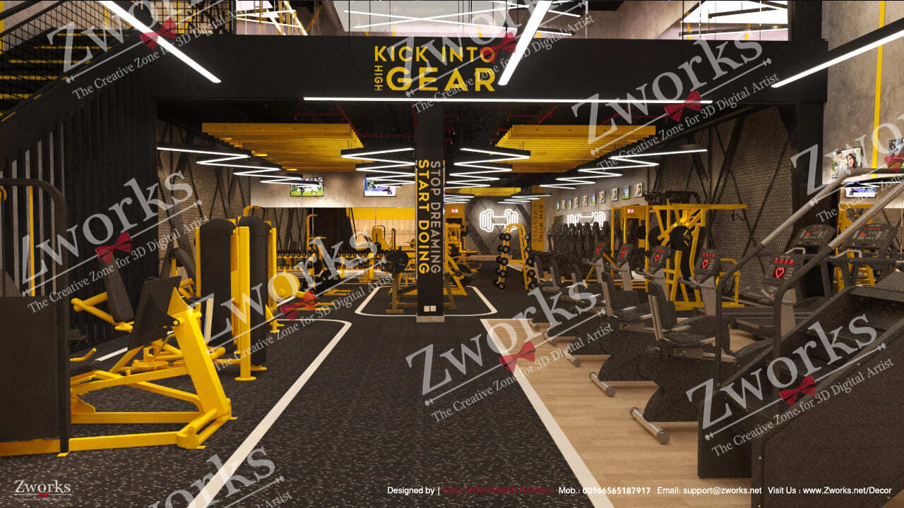 gym yellow and black