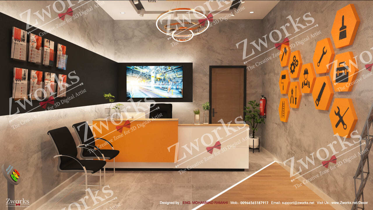 maintenance office 3d model interior design