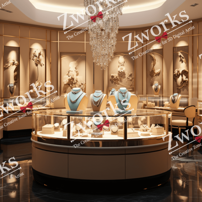 Jewelry Store Interior dersign 3d model