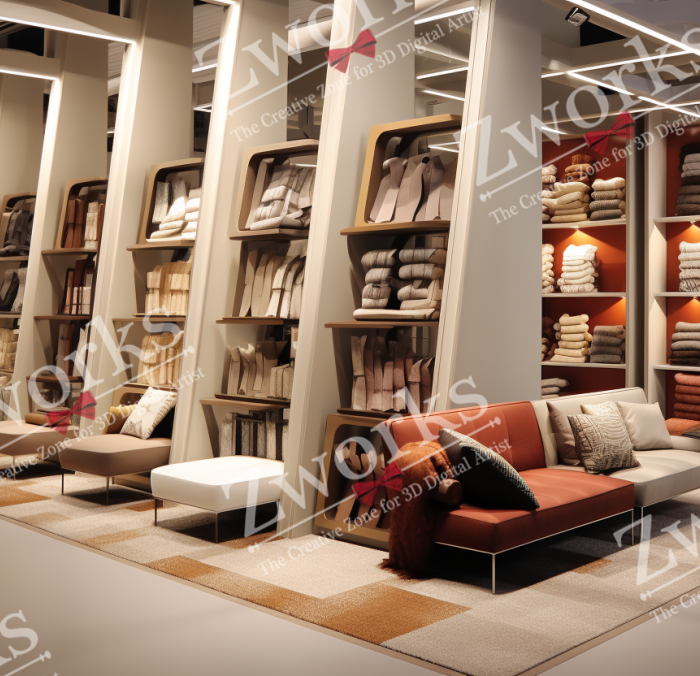 Carpet shop interior design 3D model