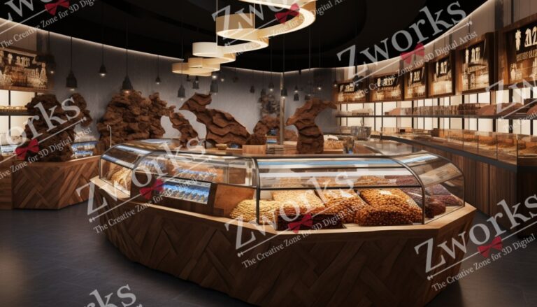 Dates shop interior design 3D model