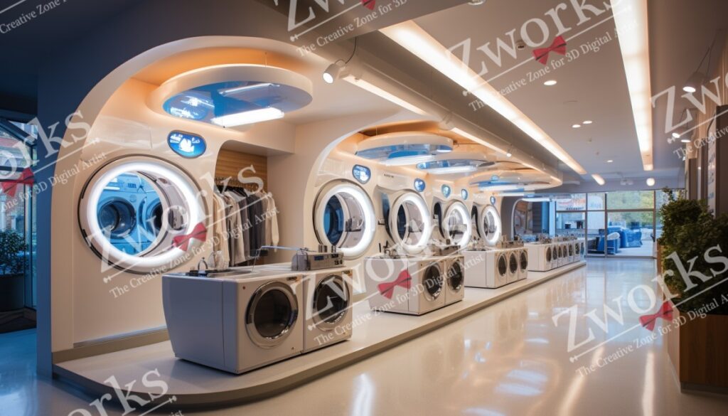 Laundry interior design 3D model