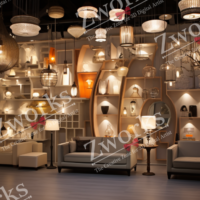 Lighting shop interior design 3D model